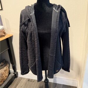 Cozy Black Hooded Cardigan